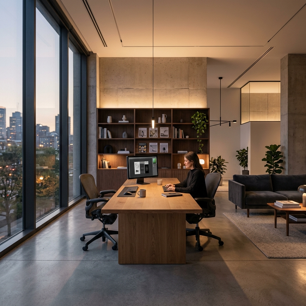 Atmospheric creative studio interior