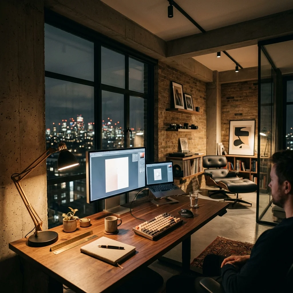 Atmospheric creative studio interior